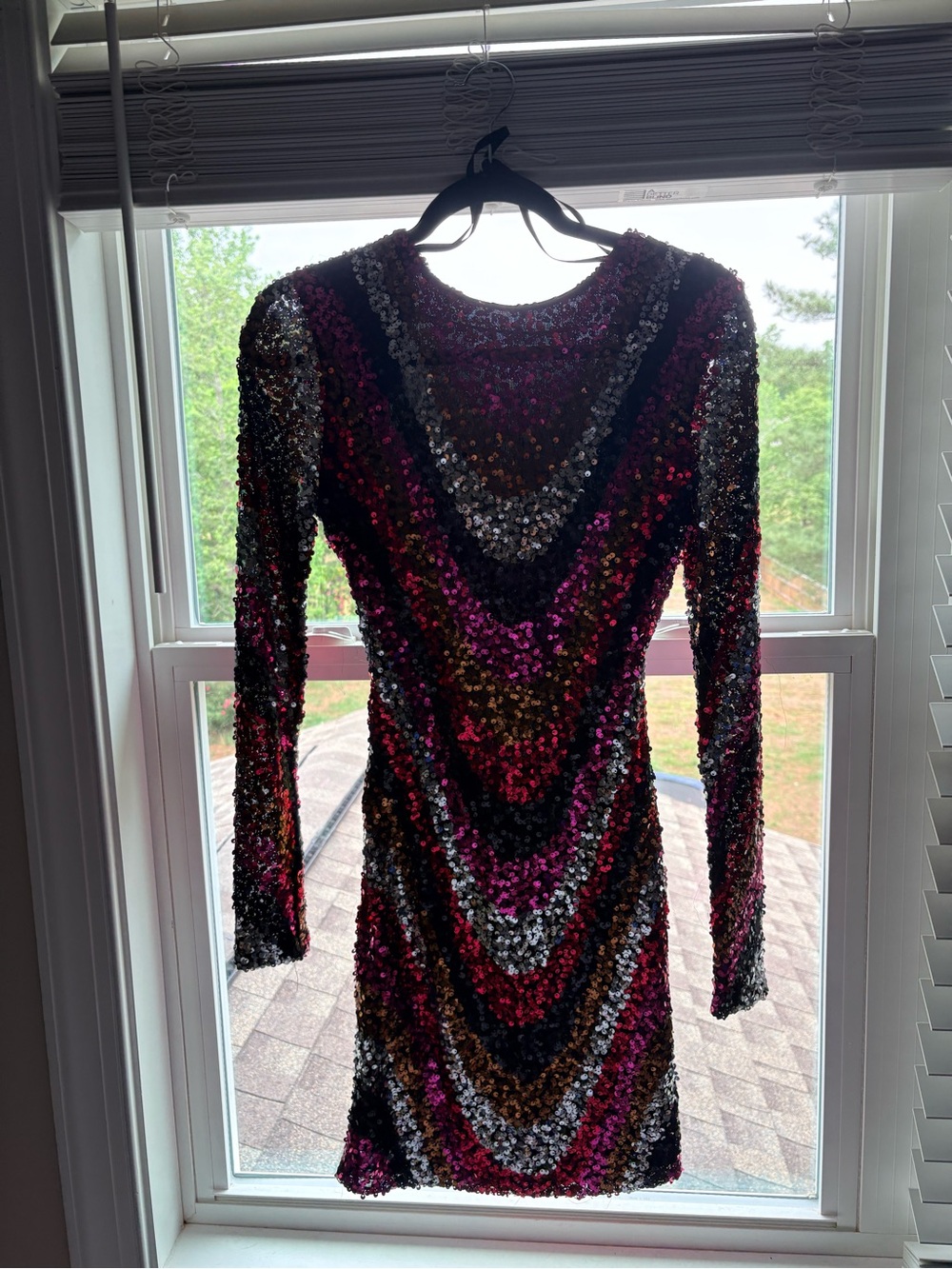 B Darlin Multicolor Sequin Backless Mini Dress